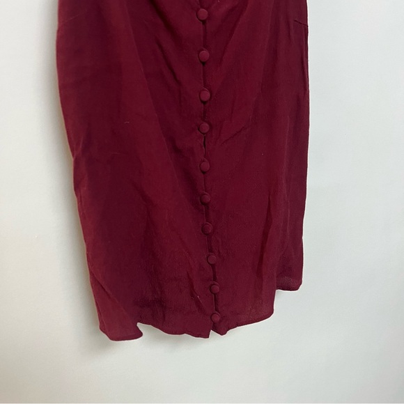 Madewell Ruffle Strap Cami Crop Top Red Burgundy Button Front Blouse Shirt 0 - Picture 6 of 9